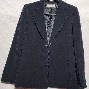 Tahari by Arthur S. Levine Women’s Size 12 Black Blazer | Decorative Collar Trim